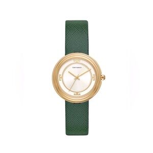 Tory Burch Bailey Green Leather Strap Watch